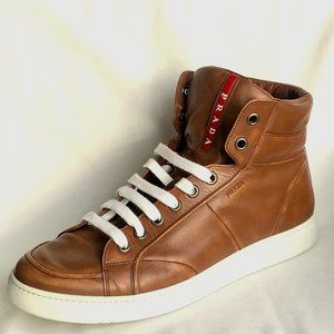 Prada Avenue High-Top Sneaker, Brown